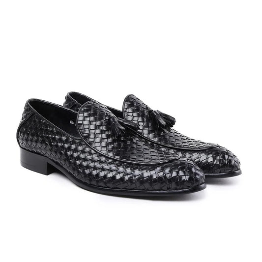 Italian Hand-woven Leather Loafers