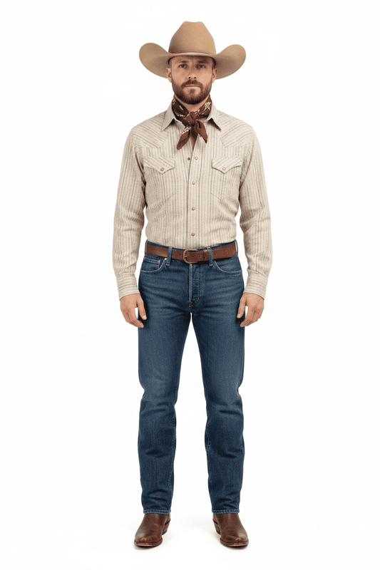 Vintage Stripe Western Long Sleeve Snap Shirt